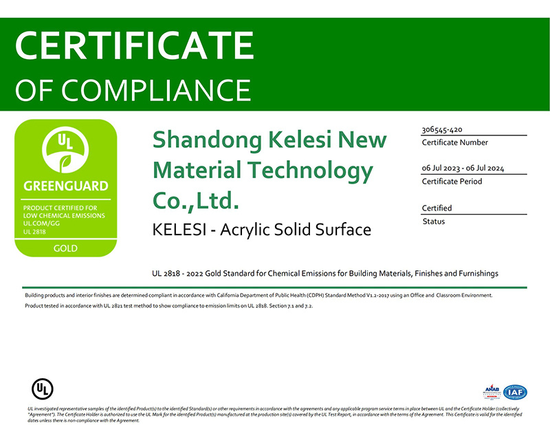 GREENGUARD Gold Certification(1) GREENGUARD Gold Certification(1)